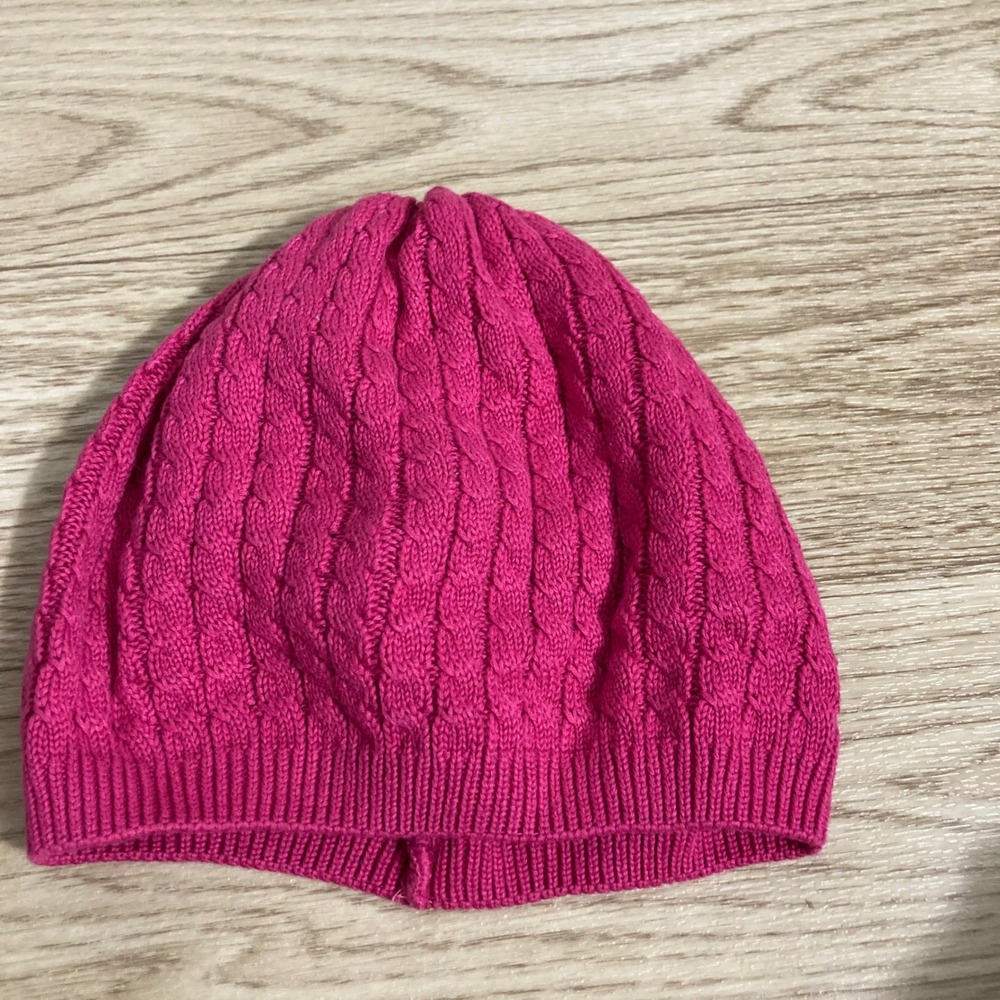 Unbranded Cable Knit Beanie Kids OS Fuchsia Pink Warm Winter Hat COZY